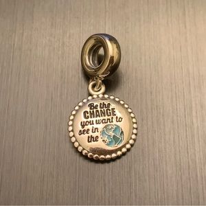 Authentic Pandora Be The Change In The World 🌏Dangle Charm